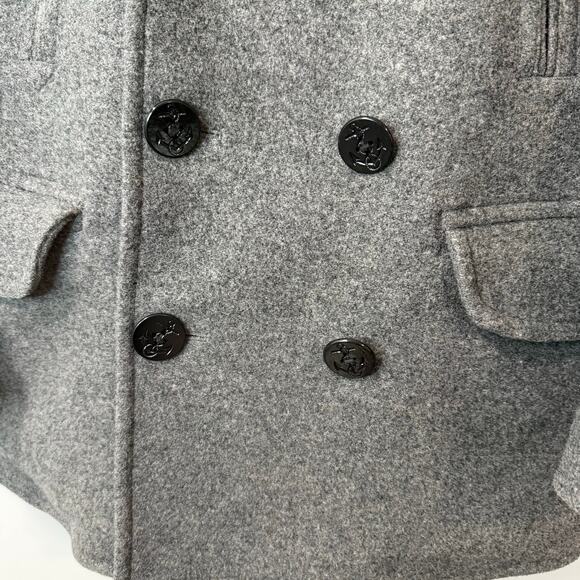 J. Crew Men's Dock Peacoat Jacket Coat Wool Gray Thinsulate Insulated XS - Picture 3 of 8